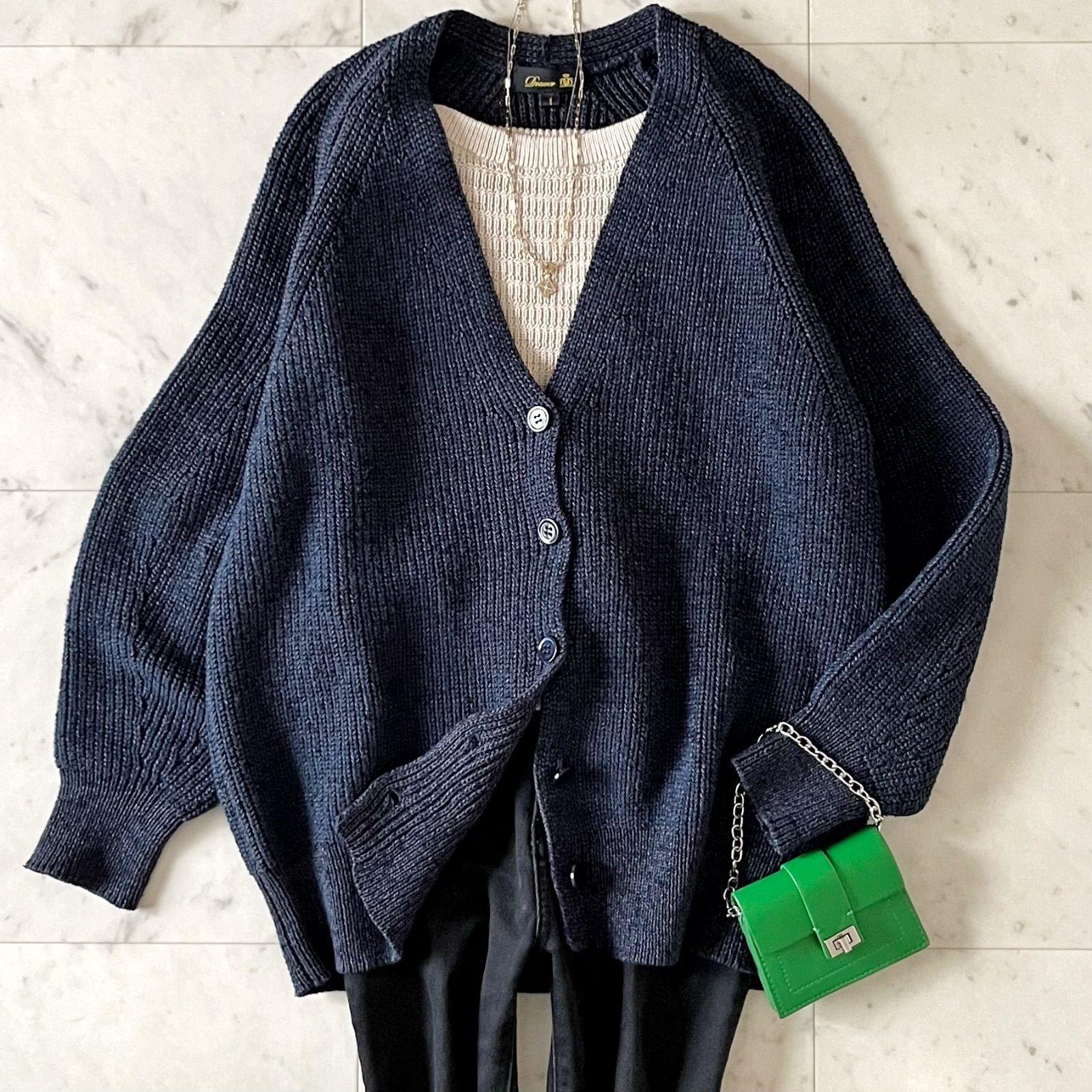 ▼極美品✨ドゥロワー Drawer ロングニット ヘアリー カーディガン 7分袖 ▽極美品✨ドゥロワー Drawer ロングニット ヘアリー