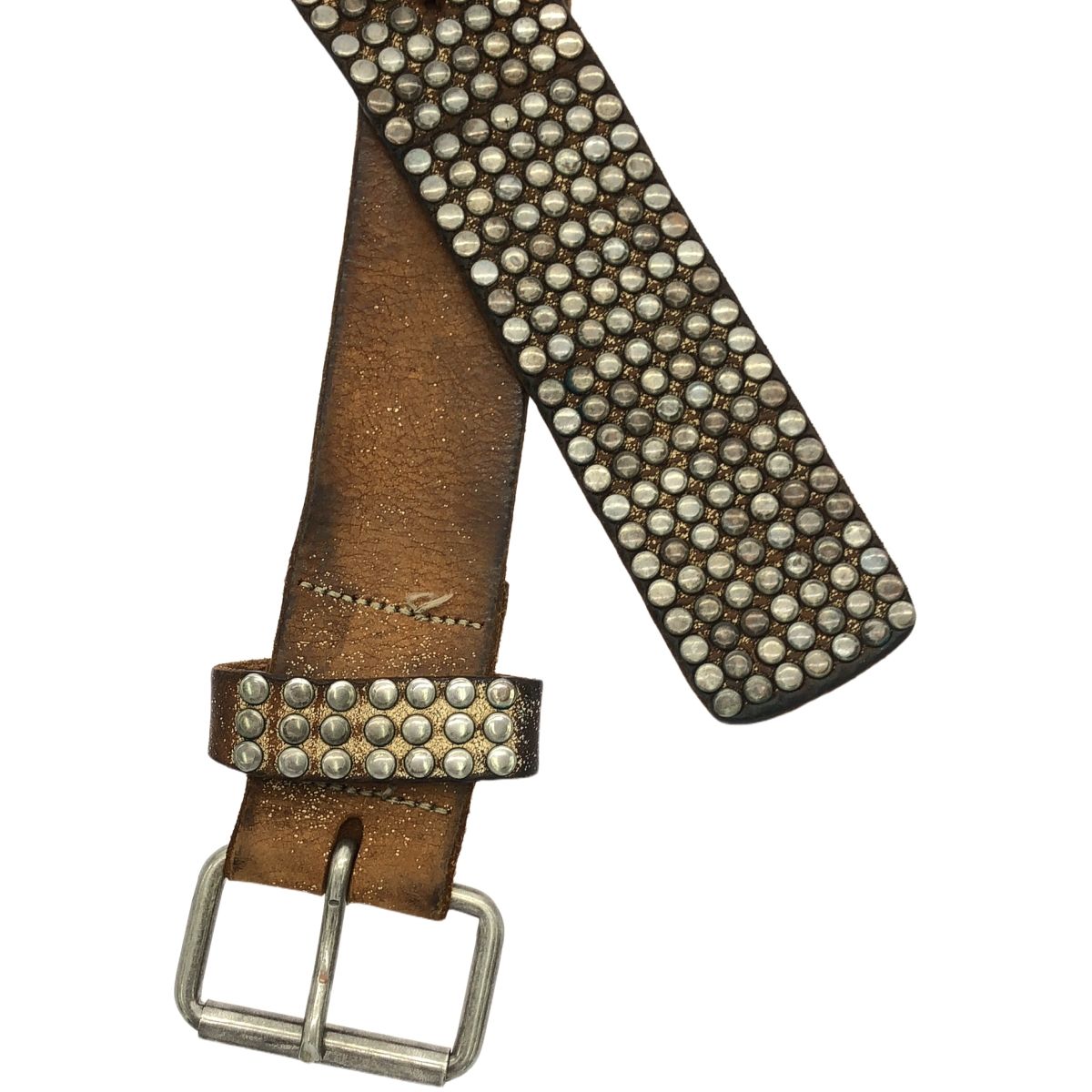 HTC エイチティーシー スタッズレザーベルト ブラウン 80/32