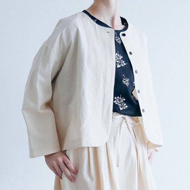 SALE セール】MAGALI | コットンリネンリンクル・プリーツ・ジャケット