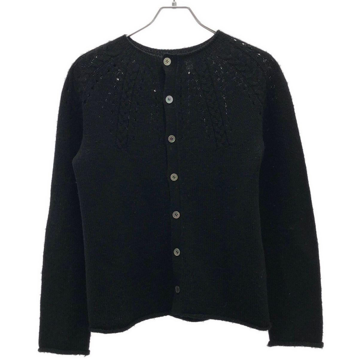 名作トリココムデギャルソン　異素材ドッキング　カーディガンジャケット 縮絨ニット 名作トリココムデギャルソン 異素材ドッキング カーディガンジャケット