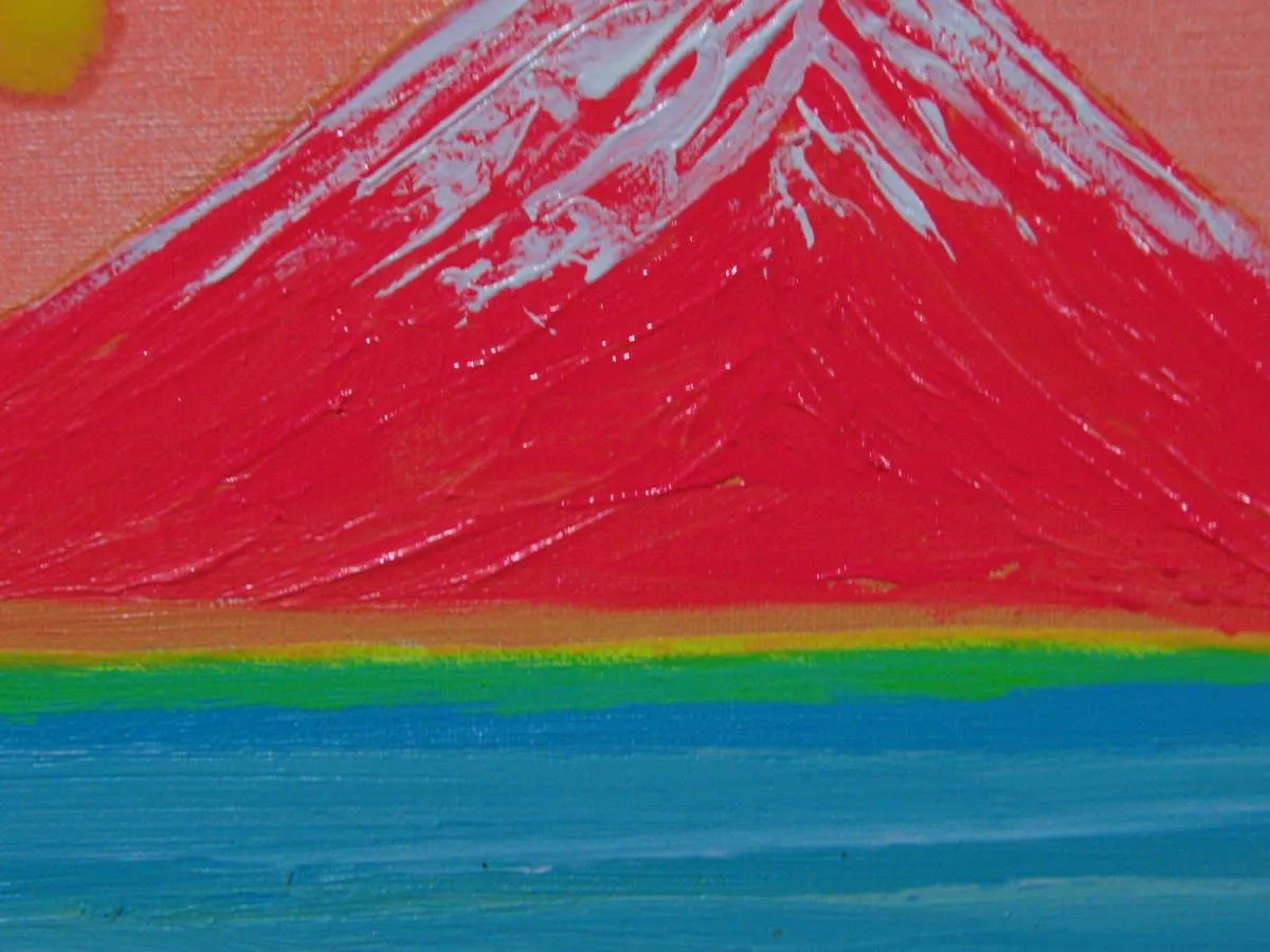 ≪国美協≫TOMOYUKI・友之、『雪の富士山月』、油彩画、SM号：22,7cm