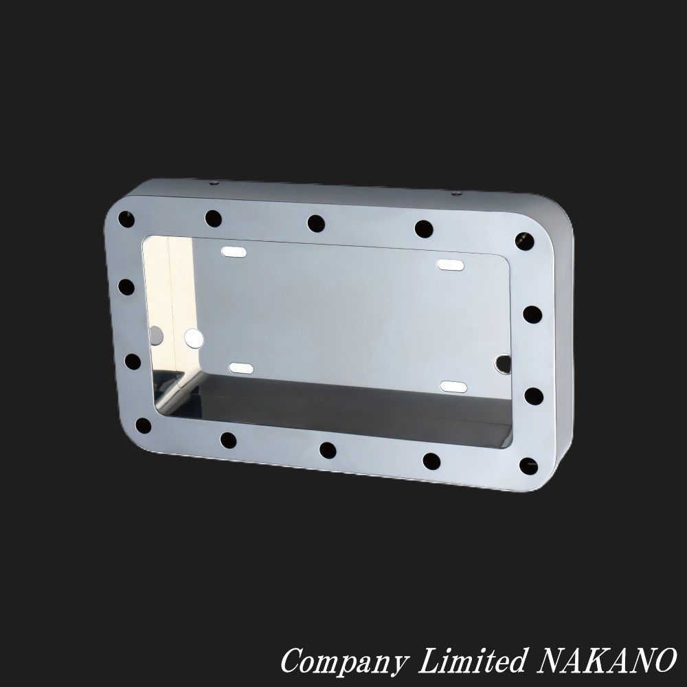 トラック用 パイロットランプ取付穴付き ナンバー枠 中型 角丸タイプ 501198