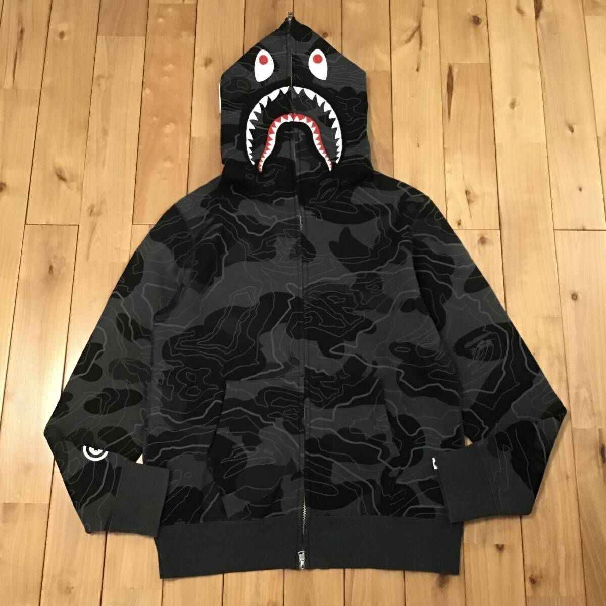 LAYERED LINE CAMO SHARK FULL ZIP HOODIE Mサイズ a bathing ape BAPE 