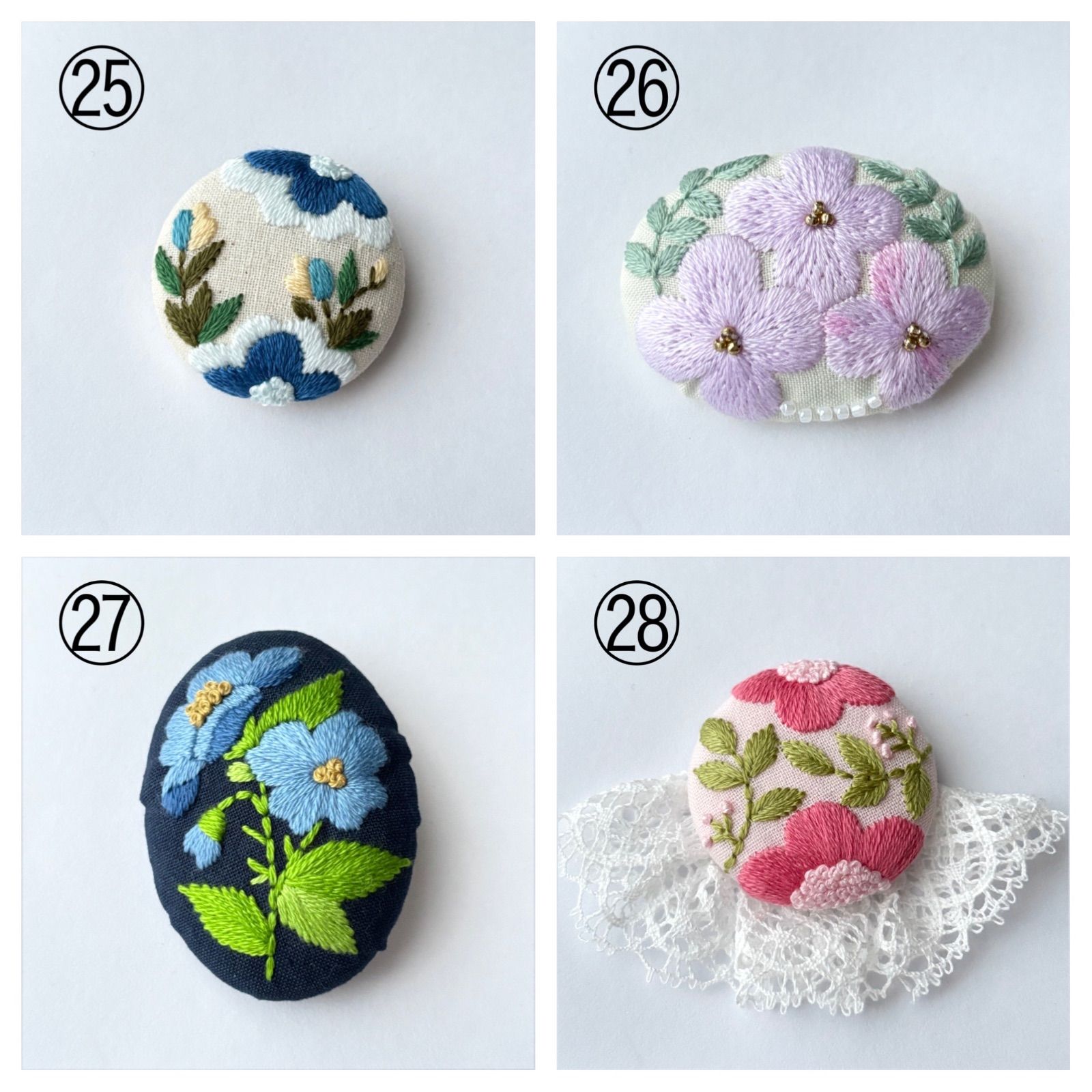 くるみボタン　鳥刺繍　ブローチ 鳥刺繍 くるみボタン 刺繍ブローチ - きりんの糸🧵 | minne 国内