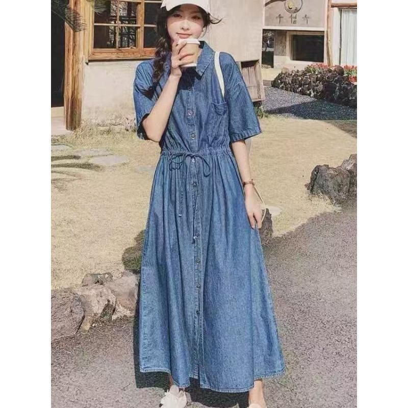 デニムワンピース 半袖