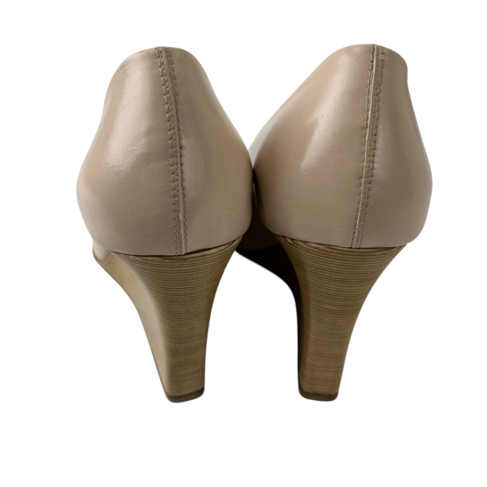 トッズ TOD'S 購入 オープントゥ ウェッジソール レザー パンプス 38