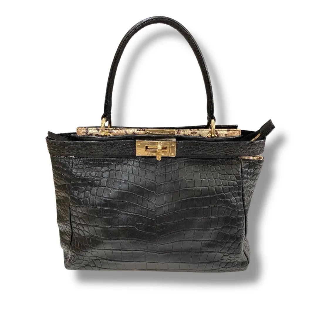 レザージュエルズクロコダイル 型押し レザートートバッグハンドバッグ