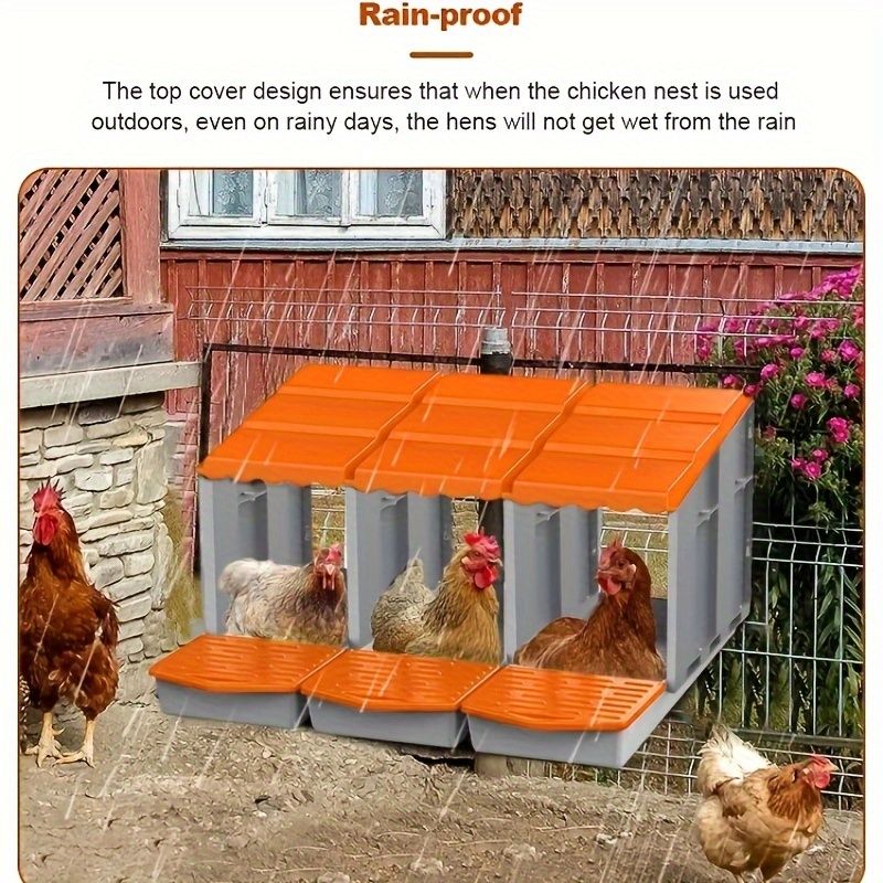 プラスチック製の鶏小屋の巣箱 - 雨よけ付きの鶏の産卵小屋