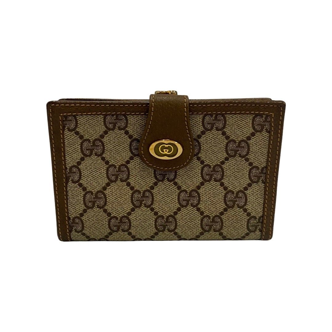 極 美品 GUCCI オールドグッチ ヴィンテージ GG ロゴ 金具 レザー