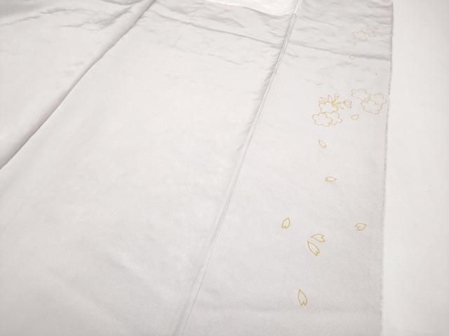 平和屋本店□最高級 訪問着 総刺繍 駒刺繍 枝桜文 暈し染め 金糸 桜鼠  