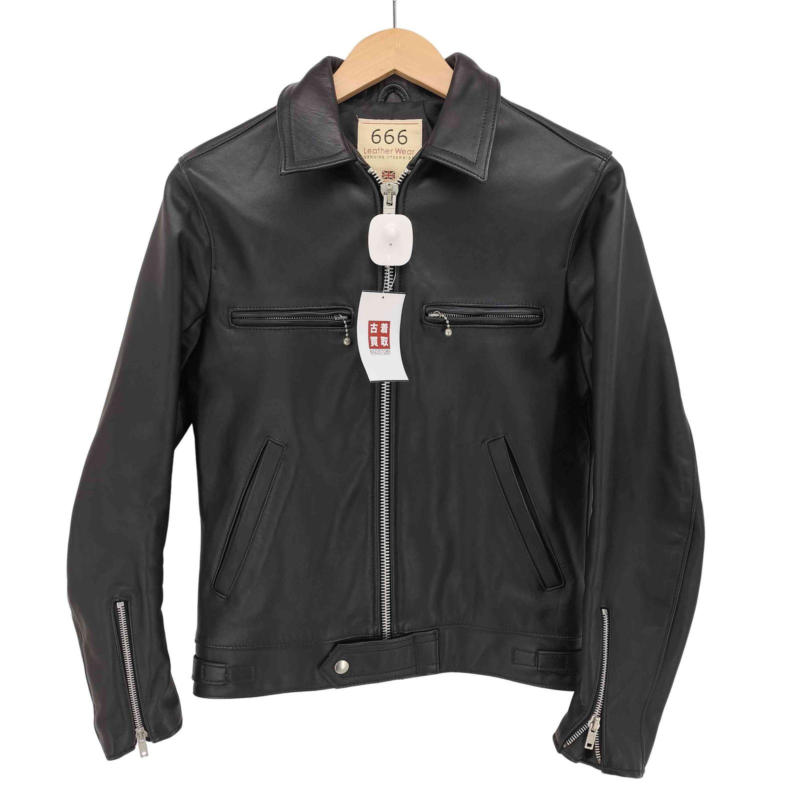 英国製 666 トリプルシックス シングル ライダース 32 XS 黒 ブラック