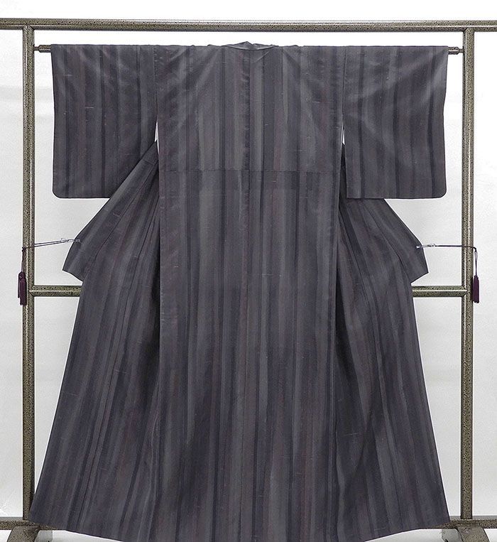 色無地 リーフ地紋 ネイビー パーティー お茶会 着物 014a d 着物 色