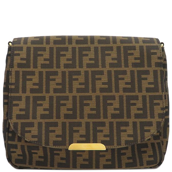 フェンディ FENDI ショルダーバッグ ズッカ レザー ナイロンジャガード