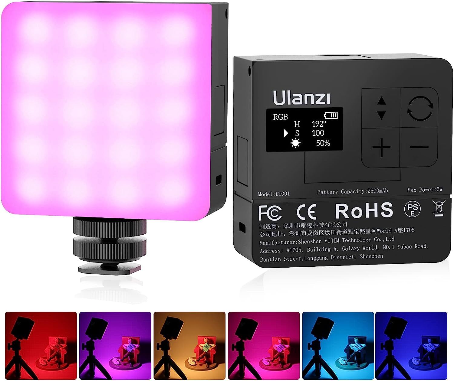 Ulanzi VL49 RGB撮影ライト 三脚付き