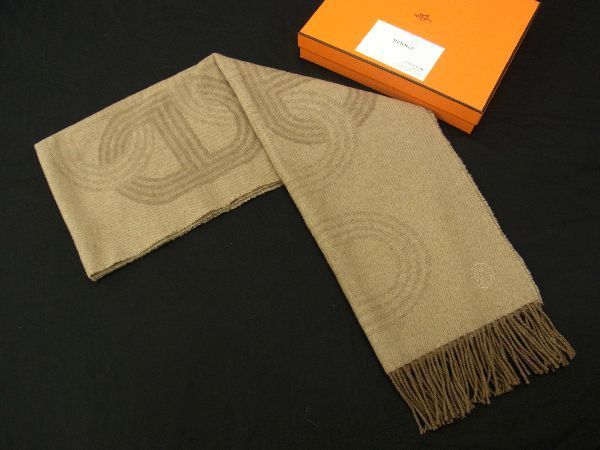 □極美品□ HERMES エルメス 24番地のサーキット カシミヤ100