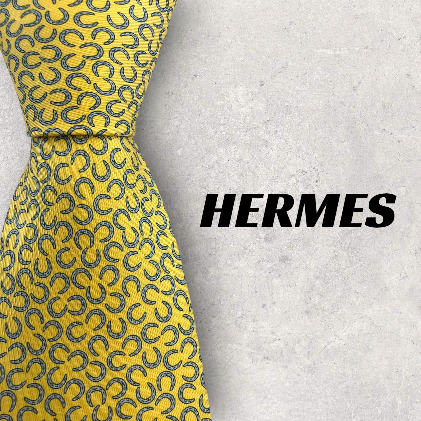 5377】可品！HERMES エルメス ネクタイ イエロー系 - Retrend メルカリ