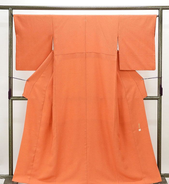 平和屋着物＊夏物 色無地 草花文紗 朱・緋色 正絹 逸品 未使用 DAAS1667ud