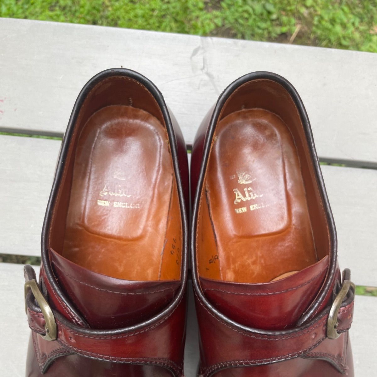 Aldenオールデンコードバン モンクストラップ 7 バーガンディSHIPS別注 至極コードバン Alden オールデン バーガンディ モンクストラップUS7.5