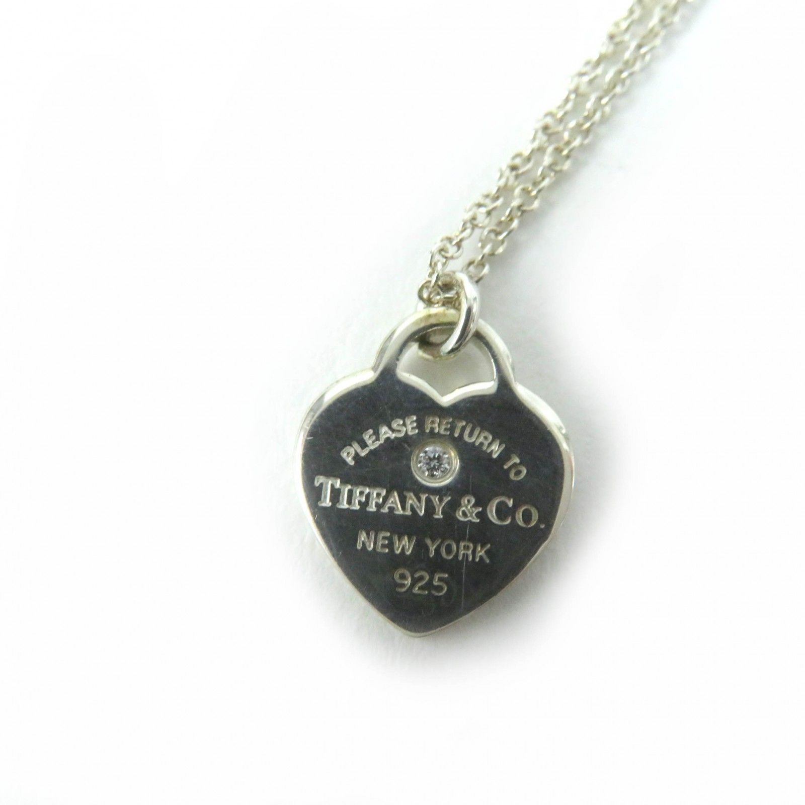 極美品☆TIFFANY&Co. ティファニー リターントゥティファニー ミニダブルハートタグ ネックレス AG925 1Pダイヤモンド シルバー  ライトブルー 箱・保存袋付き 重量2.8g レディース 定価92,400円 - メルカリ