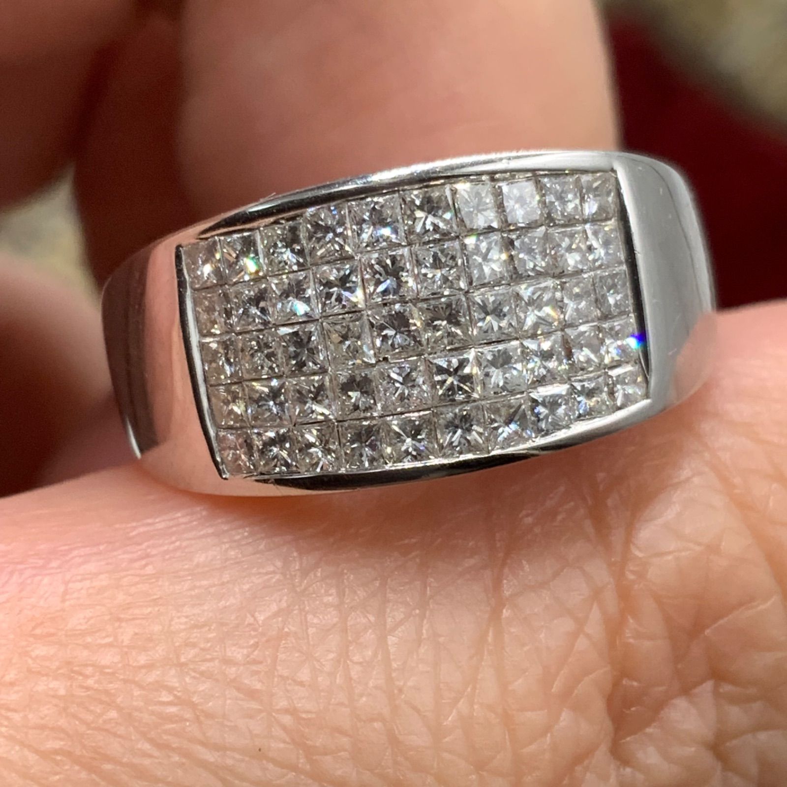 K18 パヴェダイヤ リング 1ct 7.3g プリンセスカット - メルカリ