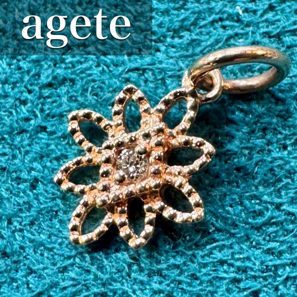 アガット◇agete*透かしチャーム*K10*ペンダントトップ* - メルカリ