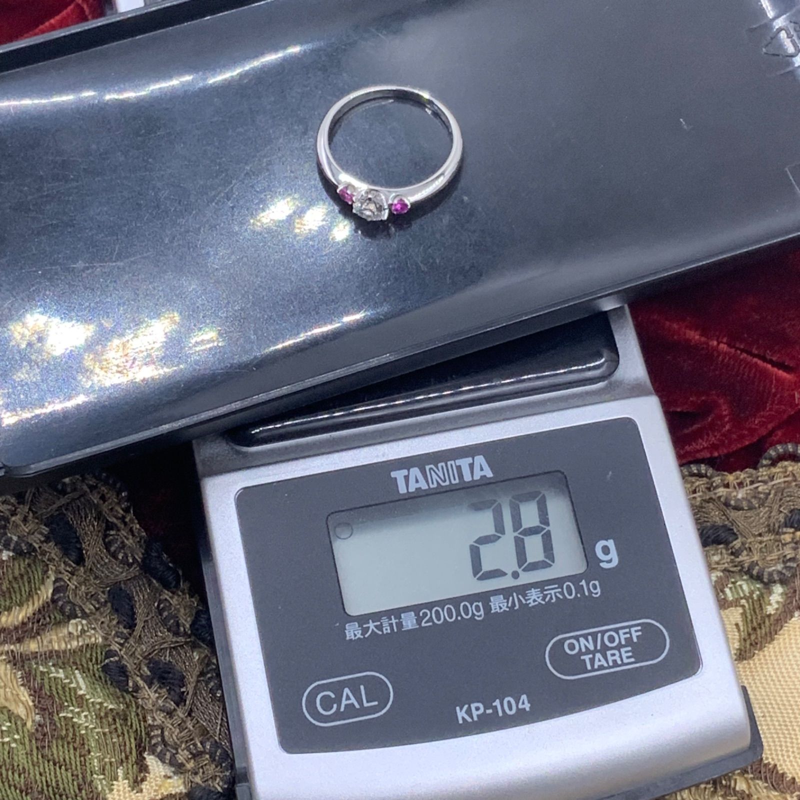 Pt950 プラチナ950 ダイヤモンド リング 2.8g D0.28ct ピンク 
