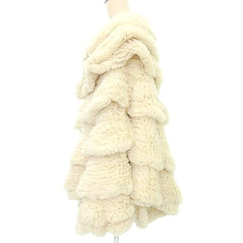 ソブ sov. ダブスタ ラビットファー ショート コート ジャケット 毛皮 アウター 白 ホワイト A0917