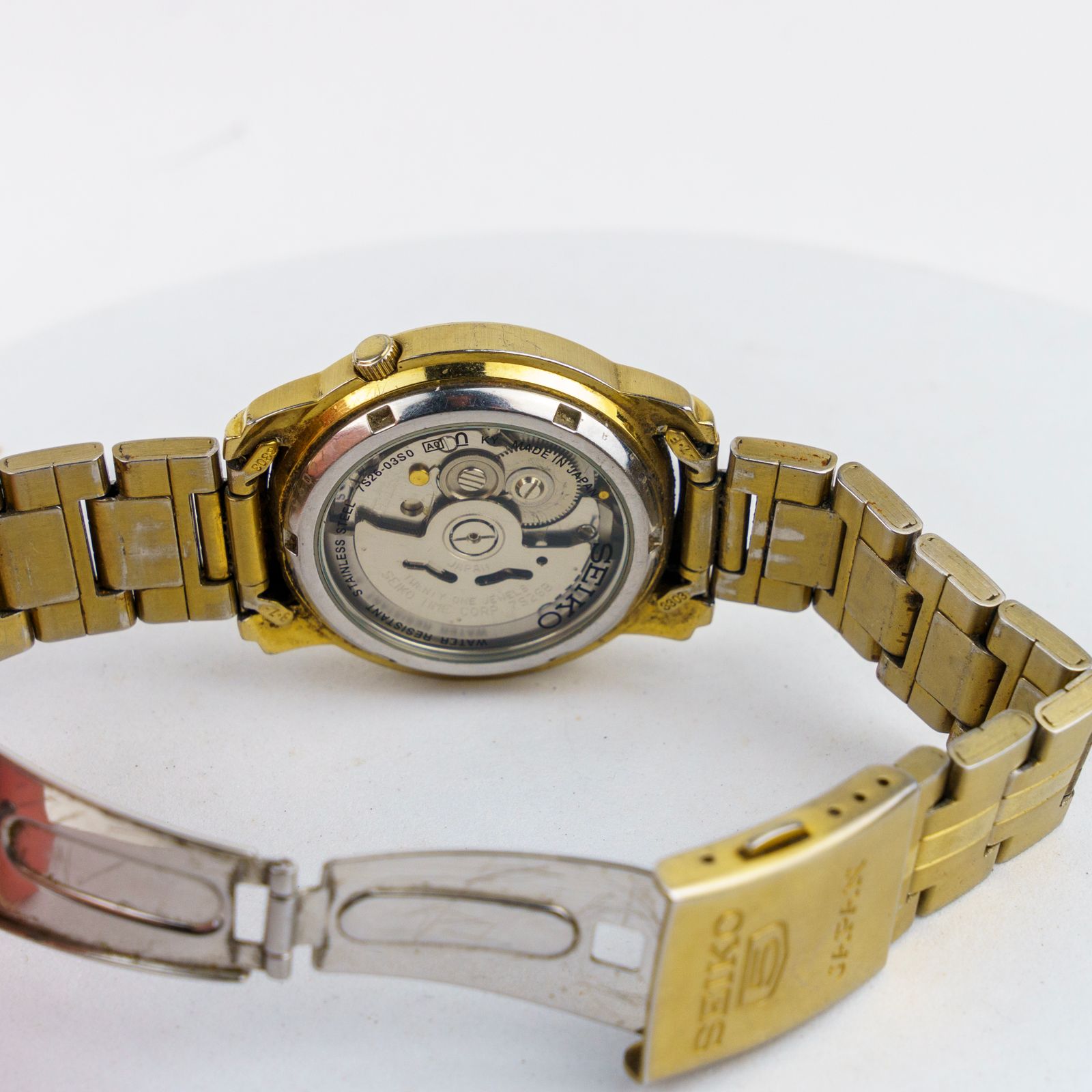 SEIKO 5 セイコー5 7S26-03E0 自動巻き メンズウォッチ ゴールド