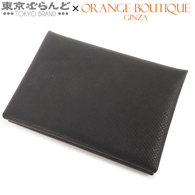 HERMES カルヴィデュオ ボックスカーフ 黒 W刻印 エルメス コイン