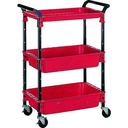 【新品・7営業日以内発送】【個数：1個】トラスコ中山 TRUSCO TWR-2R ツールワゴンロイヤル ６５４Ｘ３６１Ｘ８８７ 深２浅１ 赤 TWR2R レッド【沖縄離島販売】
