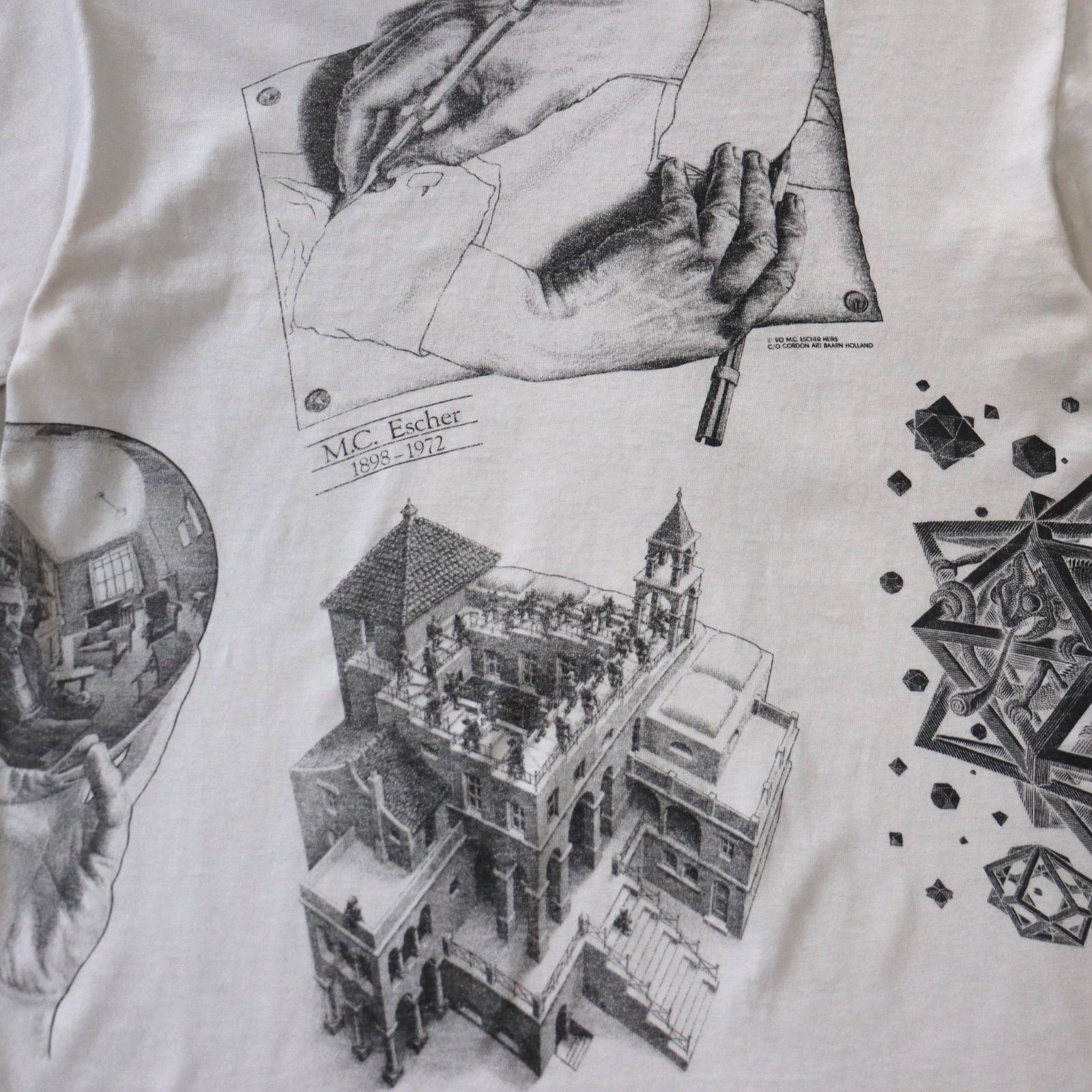 90sヴィンテージM.C ESCHER エッシャー　シングルステッチ　Tシャツ 90's M.C.Escher art Printed Tee M.C.Escher エッシャー アート