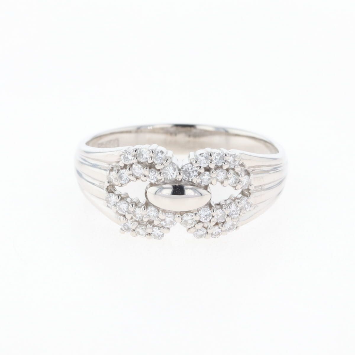 メレダイヤ デザインリング プラチナ 指輪 リング 17号 Pt900  