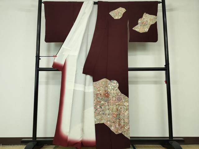 平和屋着物○訪問着 保科祐彩 切嵌草花文 暈し染め 高島屋扱い 正絹