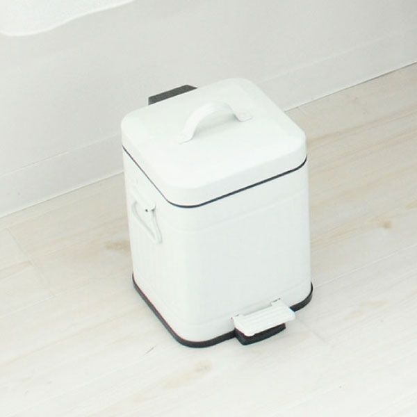ゴミ箱 おしゃれ サニタリーボックス 蓋付き 生ゴミ オムツ ペダル スリム 洗面所 分別 北欧 角型 インテリア雑貨 ガルバ スクエ