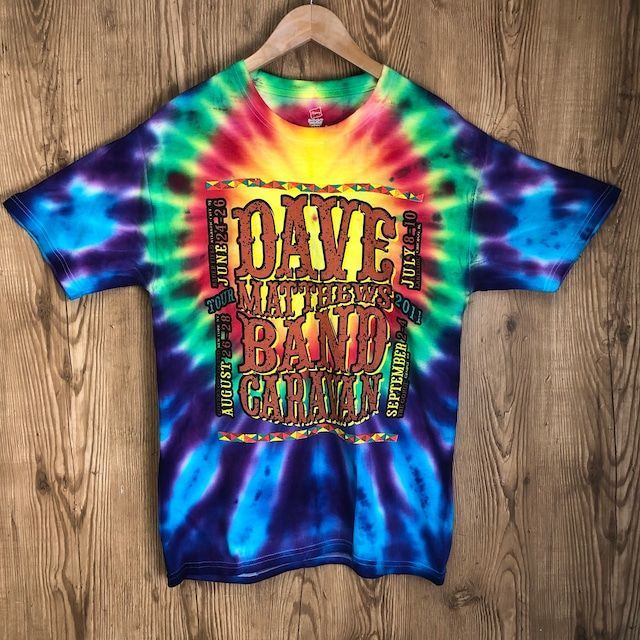 DAVE MATTHEWS BAND 2011 TOUR タイダイ染め T-sh Tシャツ メンズM 音楽 フェス バンドTシャツ バンT マルチカラー ヴィンテージ ストリート アメカジ 古着 e24060502