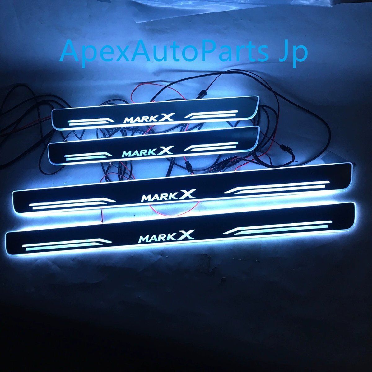 トヨタ マークX 流光ダイナミックLEDサイルステップ 7色チェンジイルミネーション ウェルカムステップ 4Pセット