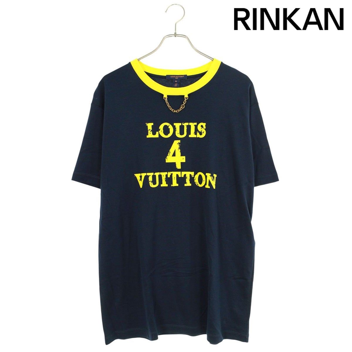 ルイヴィトン Tシャツ サイズ:XL 23AW RW232W UOL FPTS10 ネックチェーンフロントプリントTシャツ 中古 SB01 ルイヴィトン 23AW RW232W UOL FPTS10 ネックチェーンフロント