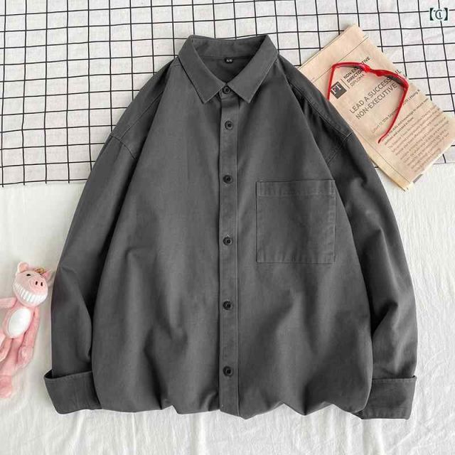 [3XL ]秋冬 コーデ メンズ  服 シンプル ファッション オシャレ 大人 かっこいい 大きいサイズ ストリート 紳士服  インナー 長袖 シャツ ハイエンド 無地 カジュアル ジャケット