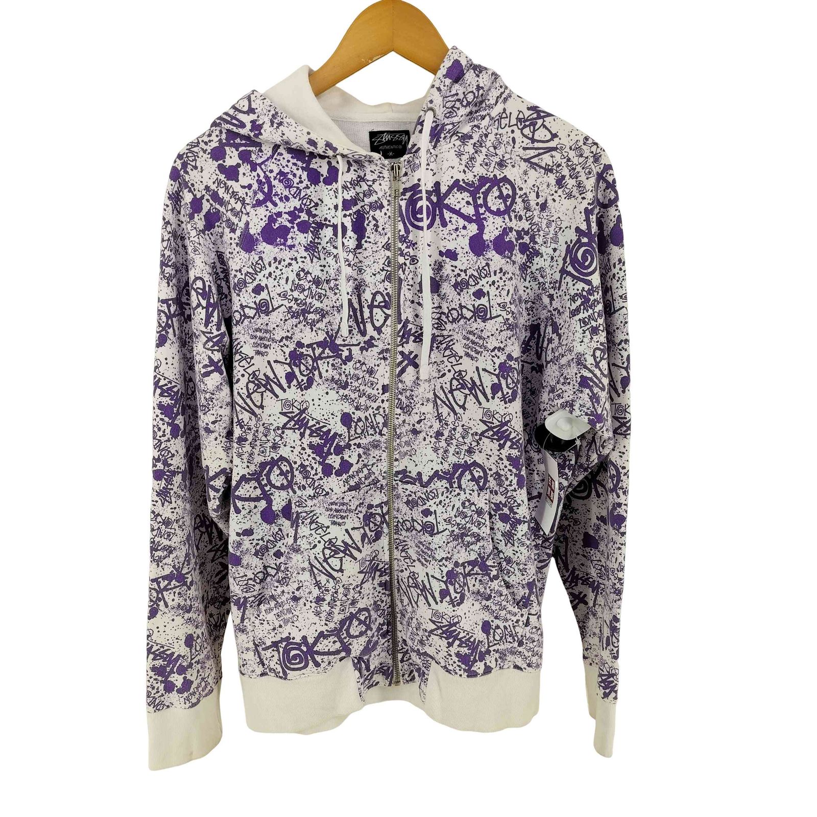 ステューシー Stussy ペイント柄 ジップパーカー メンズ import M