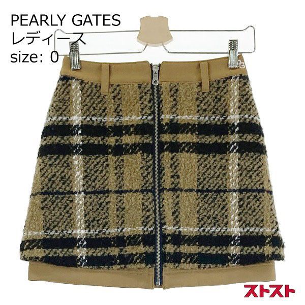 PEARLY GATES パーリーゲイツ 2023年モデル ジップスカート チェック柄 ブラウン系 00 [240101139549]#