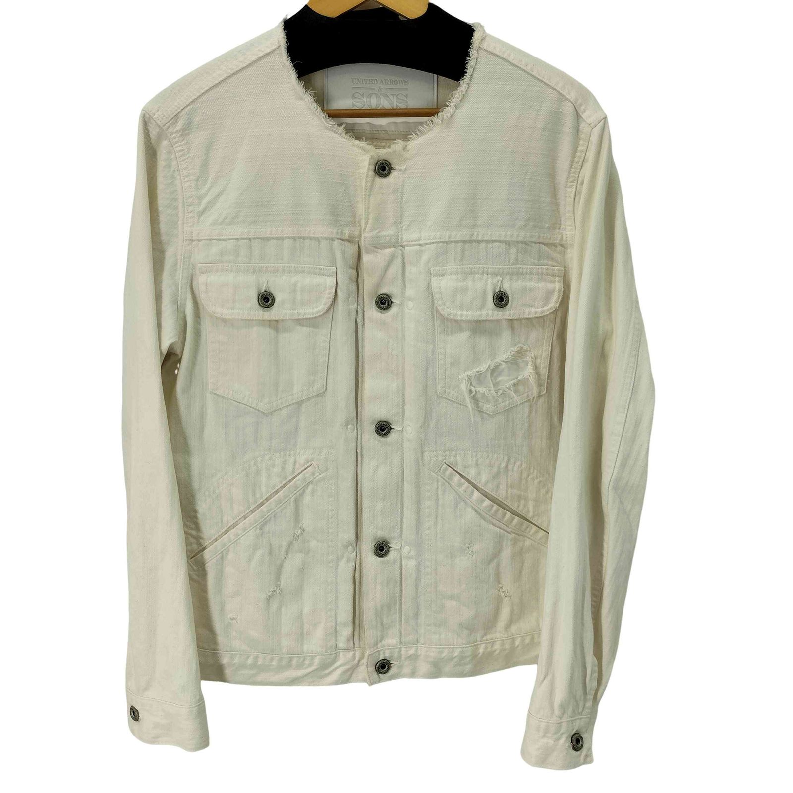 ユナイテッドアローズ UNITED ARROWS u0026 SONS WHITE DENIM BLOUSON メンズ JPN：L 