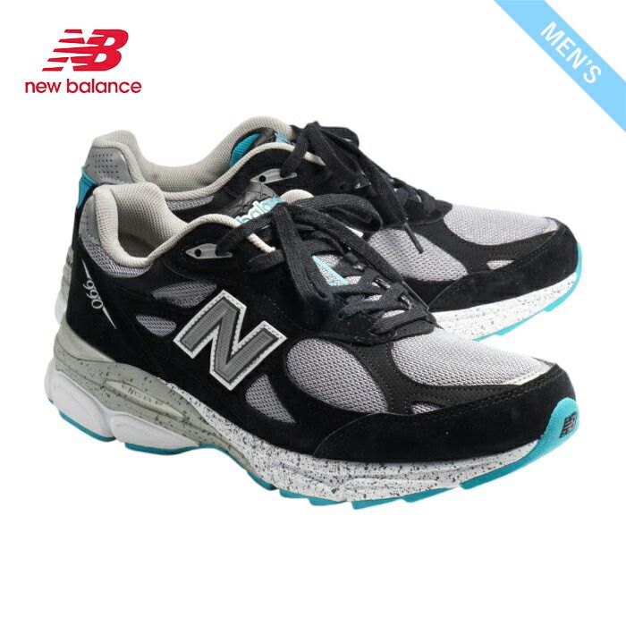 全商品返品可 New Balance ニューバランス M990 M990OB3 BLACK WHITE TEEL メンズ スニーカー