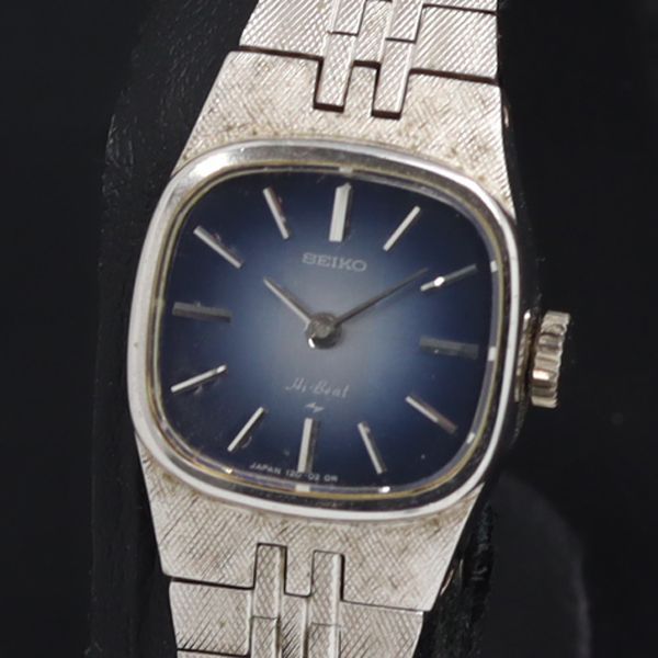 稼動 手巻き 良品 セイコー ハイビート 1120-3060 青文字盤