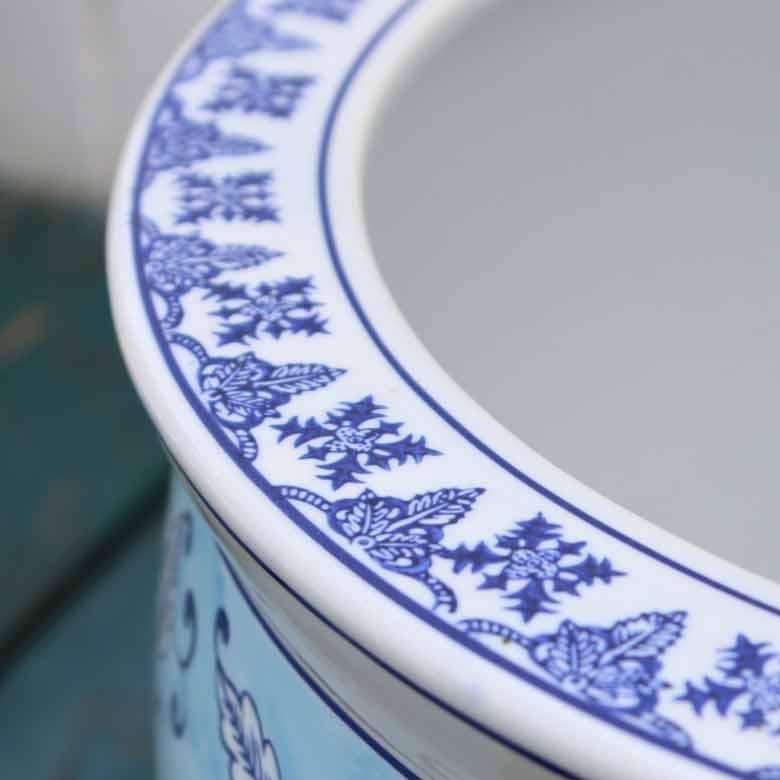 水鉢 大型 ロイヤルブルー 13号 睡蓮鉢 火鉢 水連鉢 和モダン