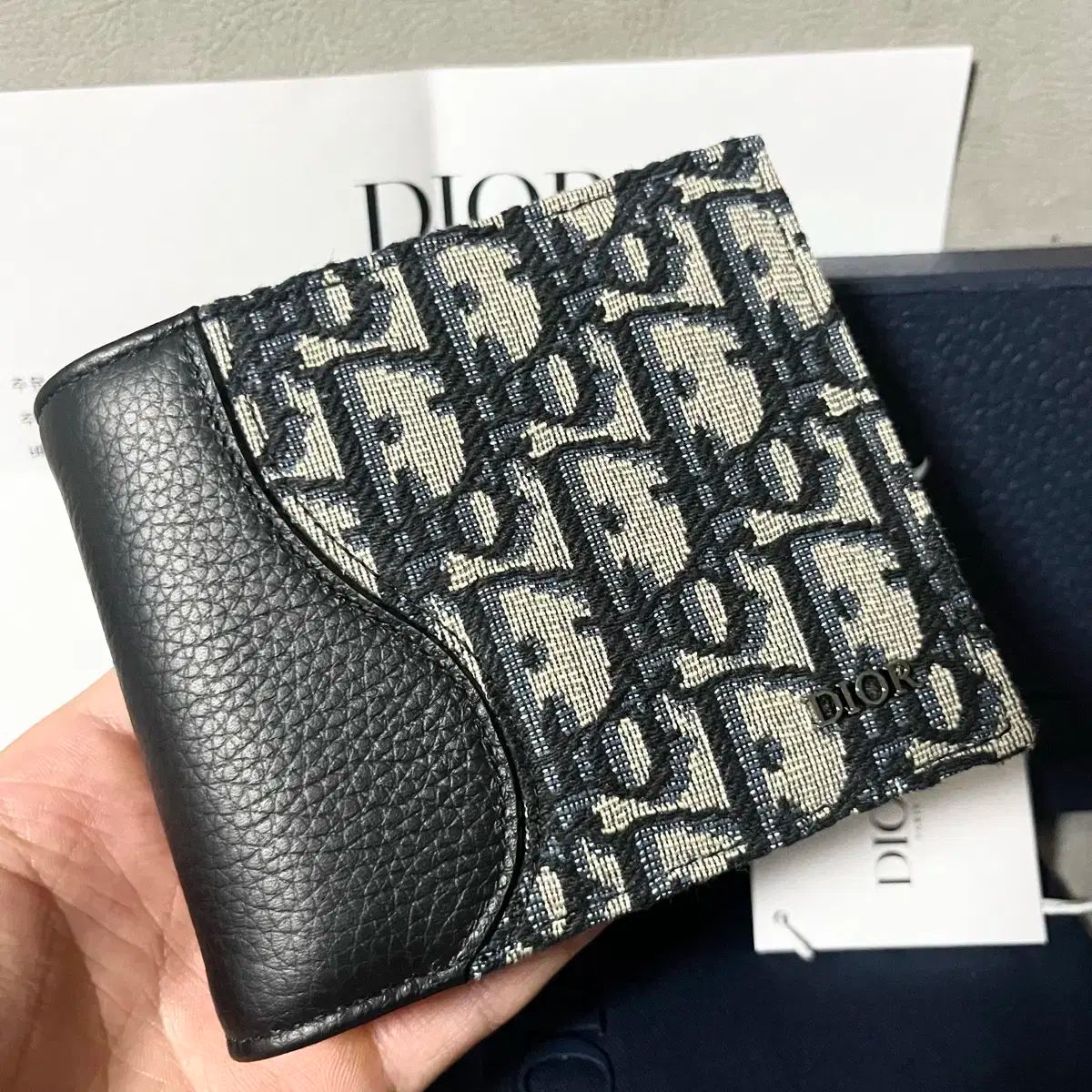 級 ディオール オブリーク 二つ折り財布