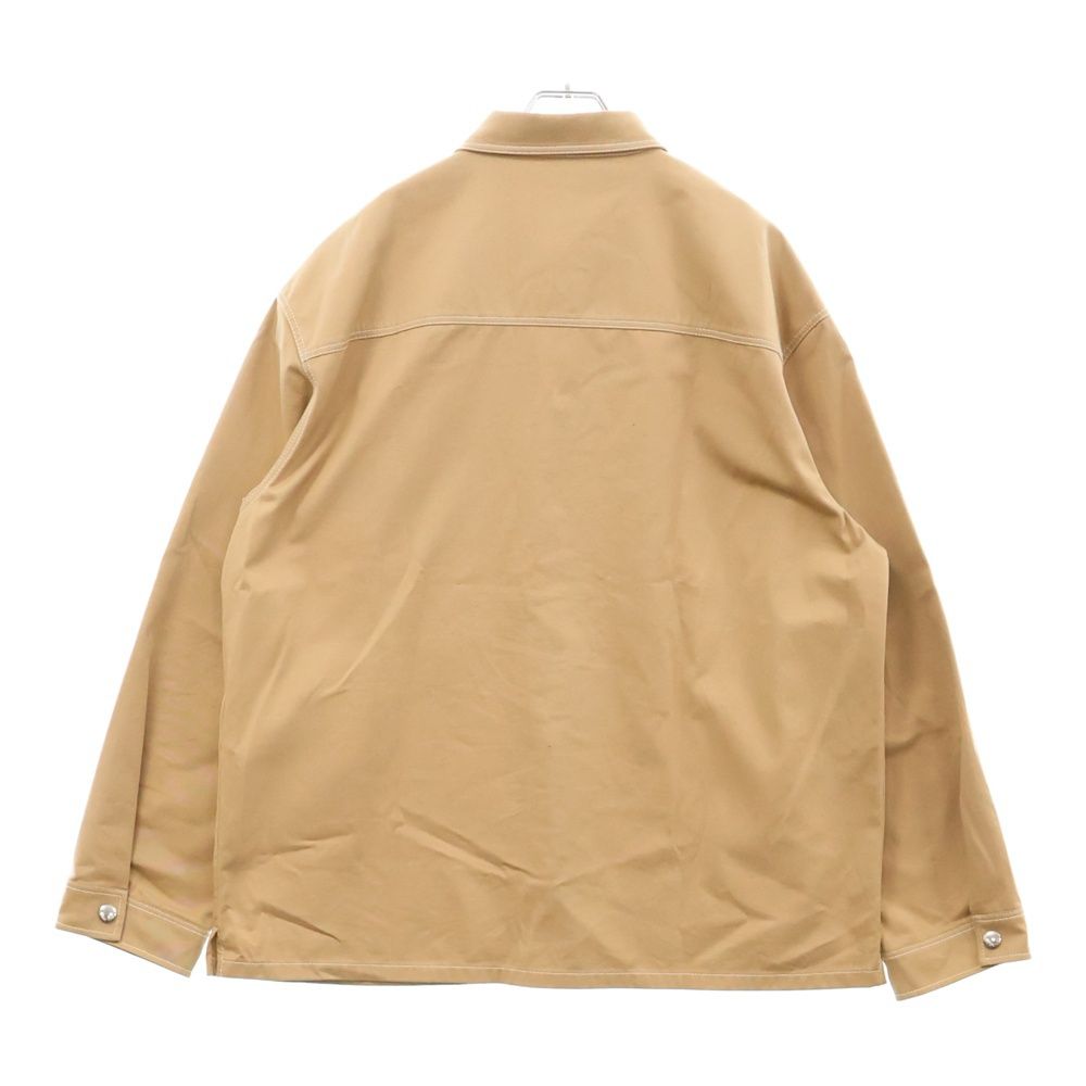トライアングルロゴストレッチコットン長袖シャツ ベージュ