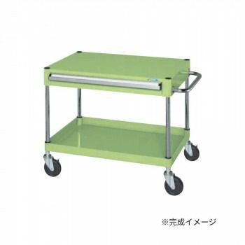 サカエ CSパールワゴン中量タイプ 引出し付 グリーン CSP-7561A