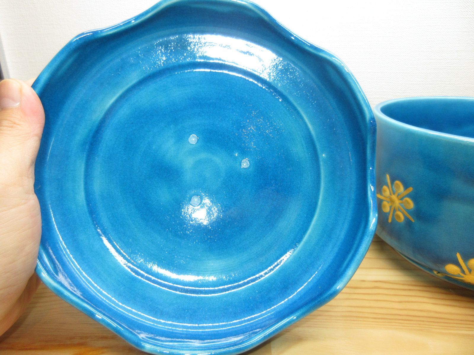 本日限定全品送料無料！ 逢絢亭 茶道具 食籠 じきろ 萬古焼 トルコ釉 利休梅食籠 加賀瑞山 顕著な