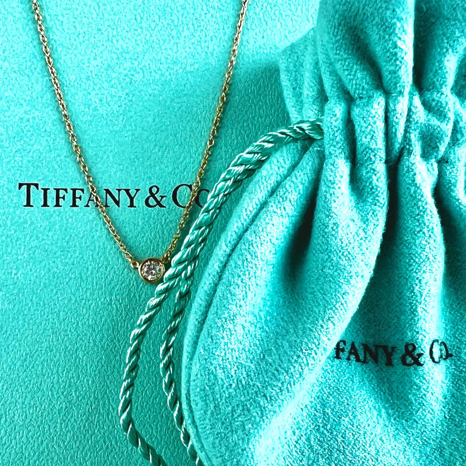 Tiffany ティファニー ダイヤモンド バイザヤード ネックレス 750（YG