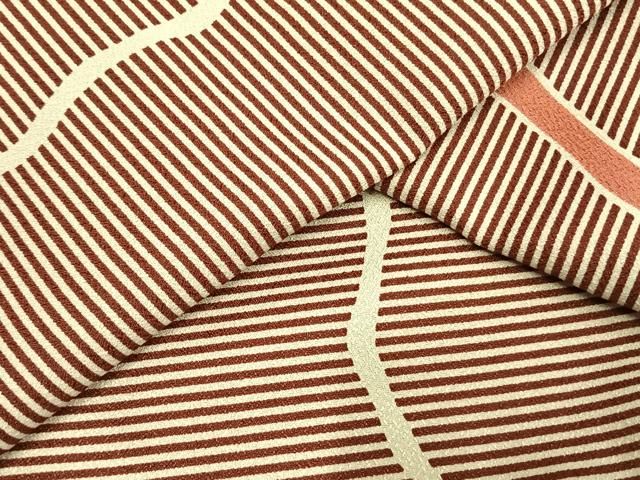 平和屋着物▽小紋 単衣 よろけ縞 洗える着物 AAAU8680fy